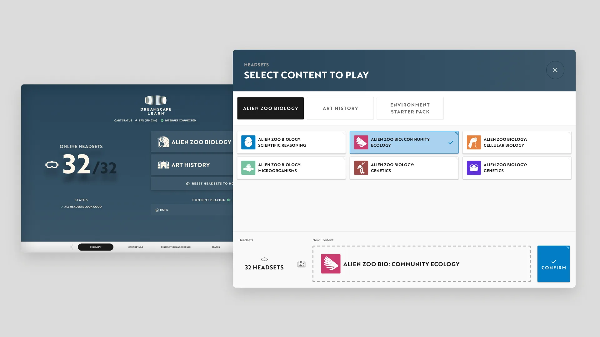 One screen for the whole cart