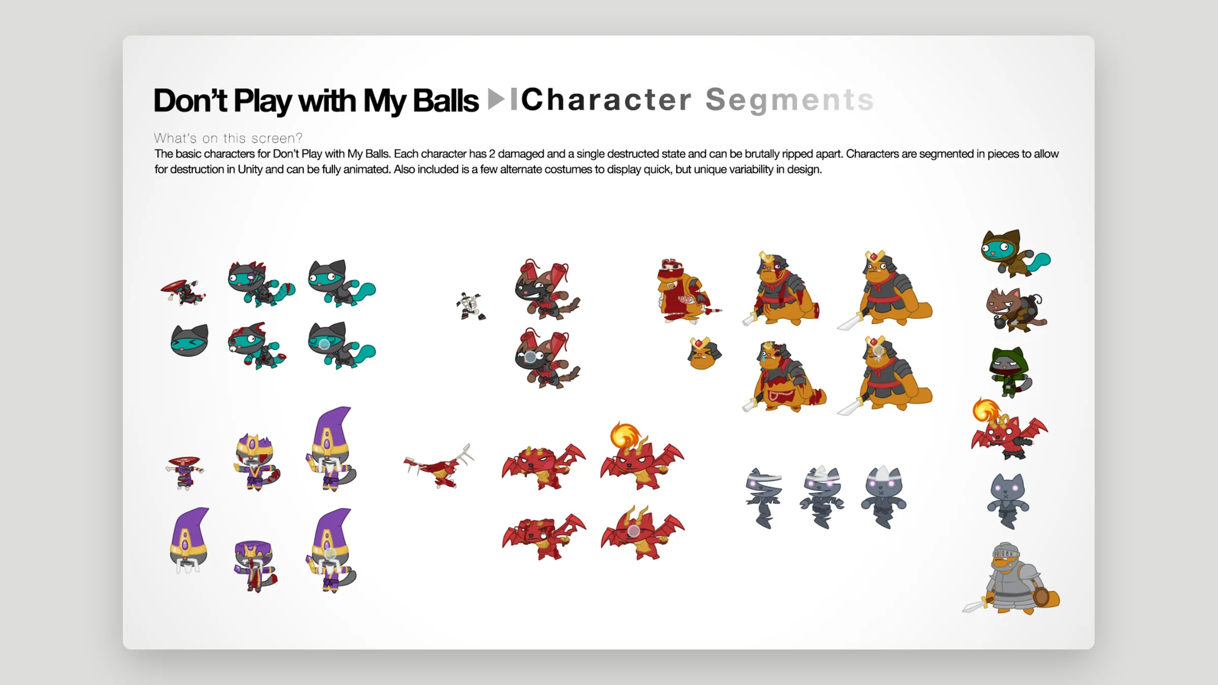 Cat character segments