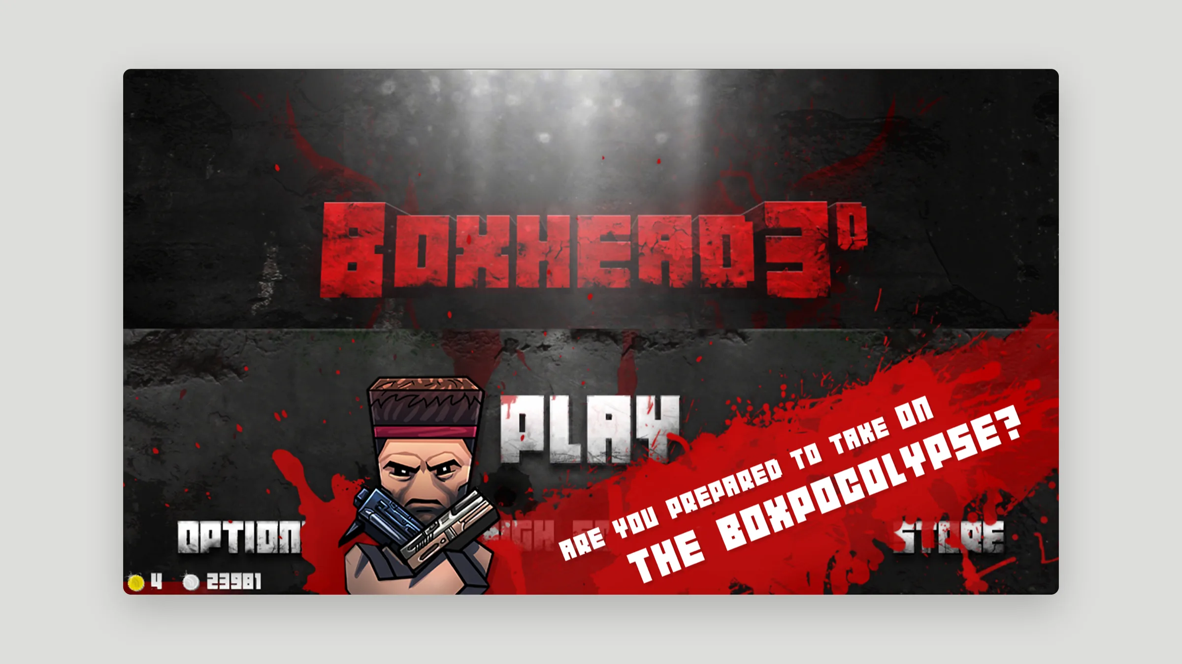 Boxhead 3D main menu