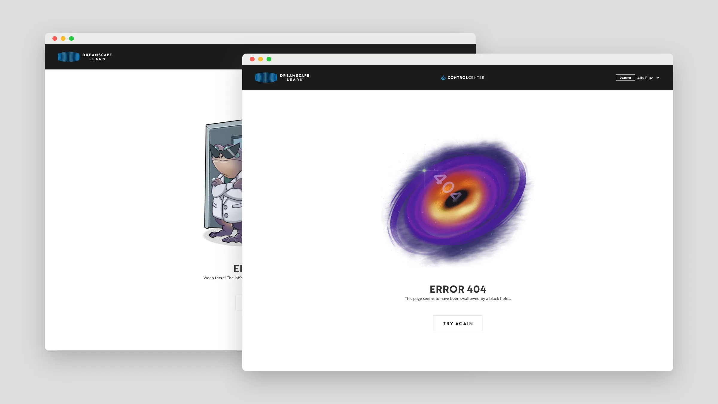 Illustrated 401 and 404 error pages