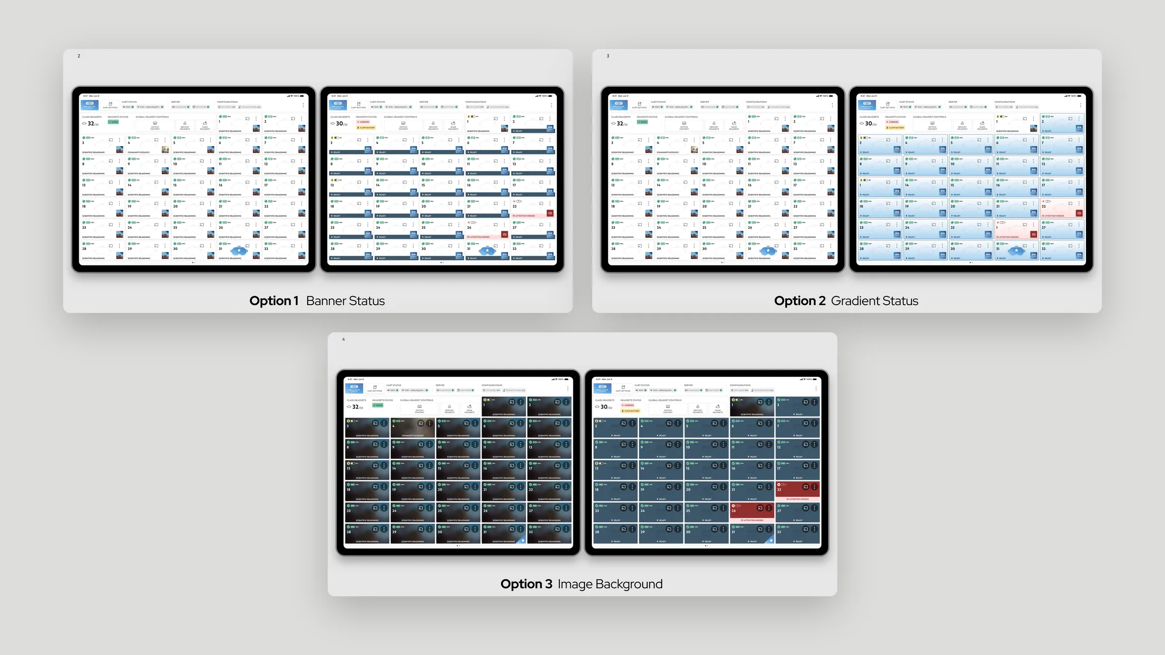 Three dashboard style options: banner, gradient, and image background