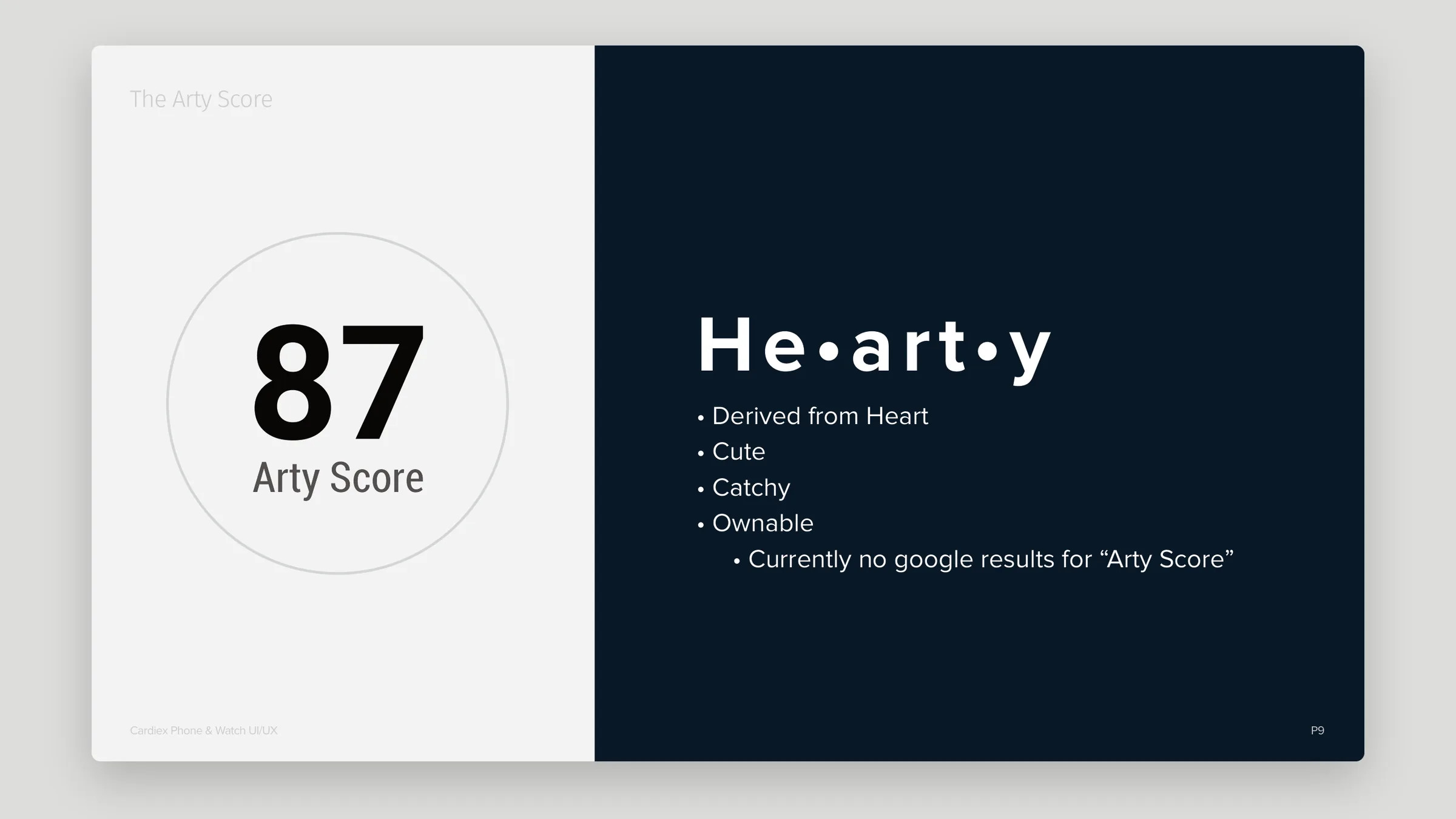 The Arty Score concept