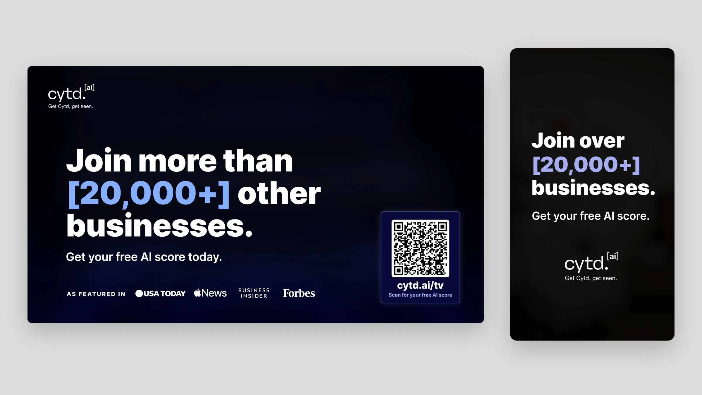 cytd.[ai] commercial end cards for TV and vertical