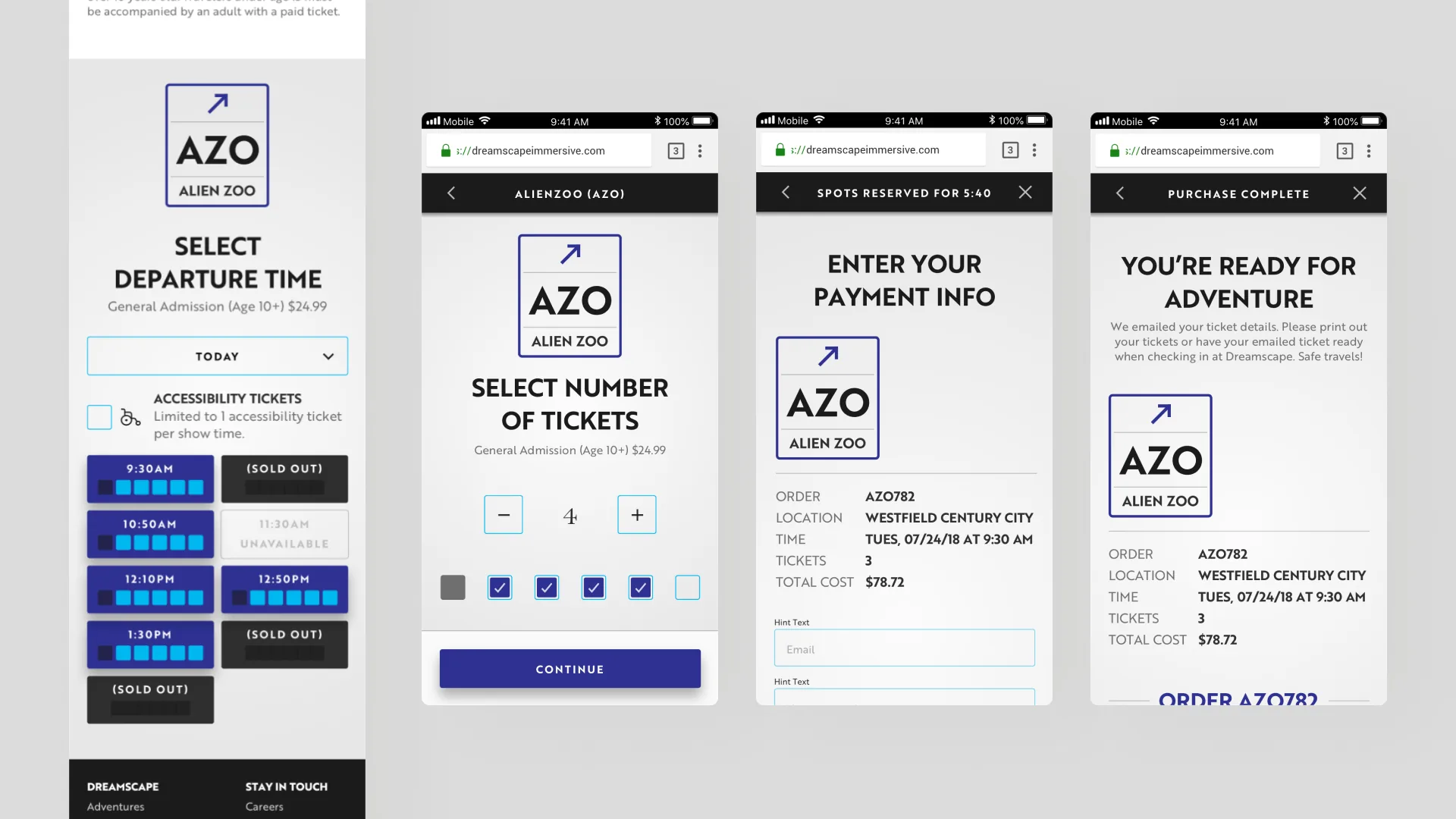 Mobile ticket purchase flow