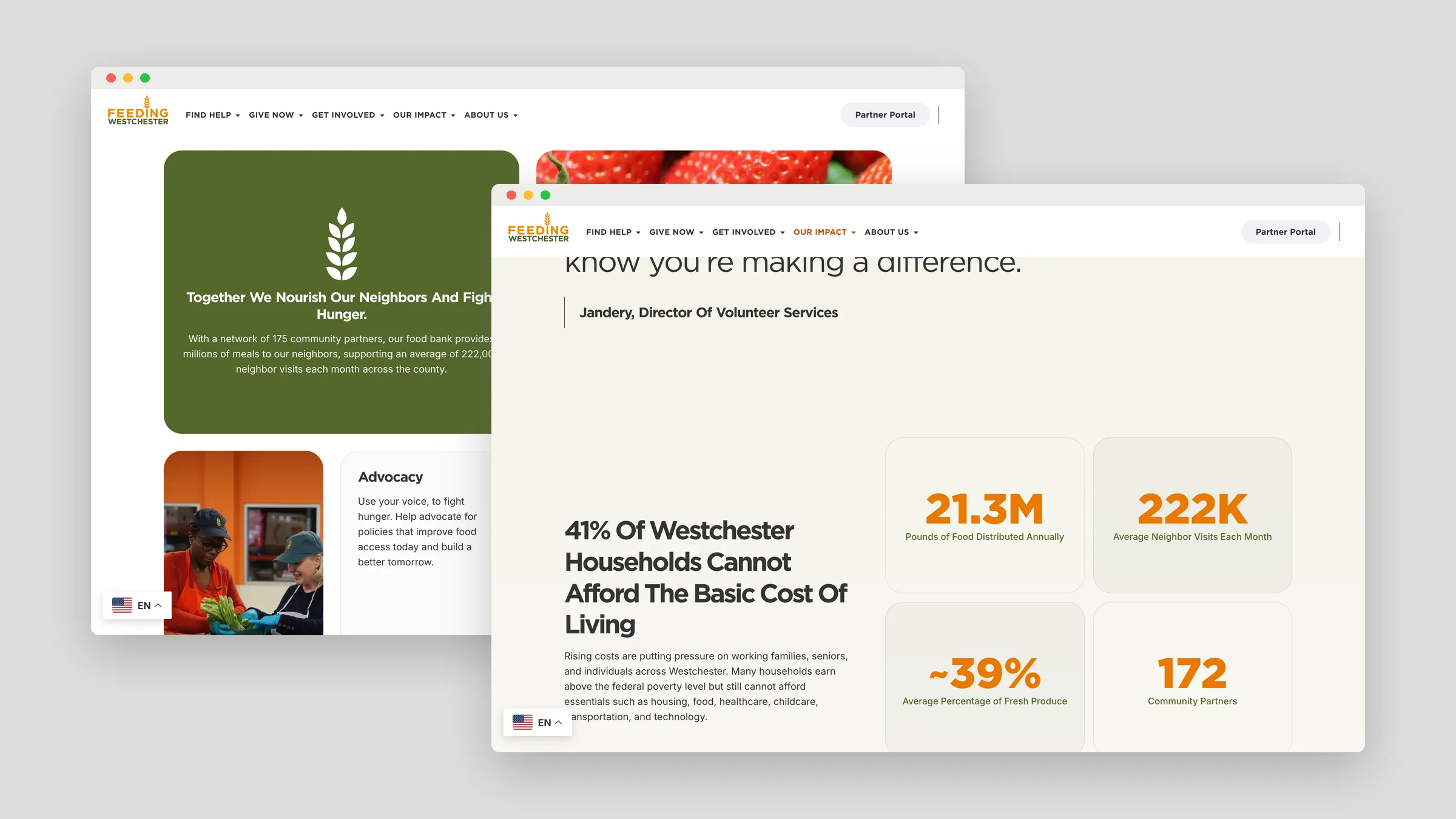 Feeding Westchester impact sections