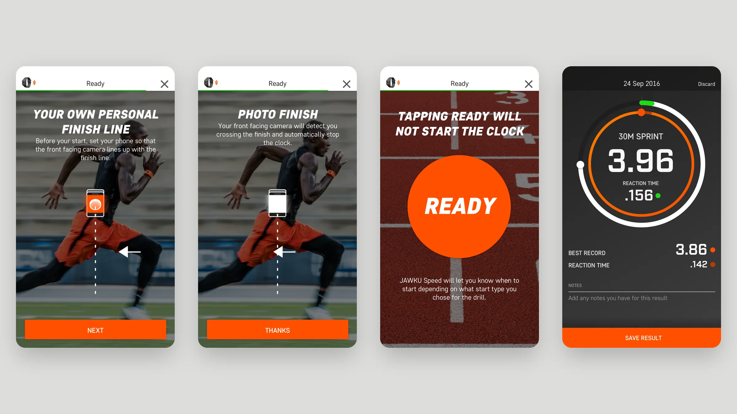 JAWKU drill walkthrough, ready, and result screens