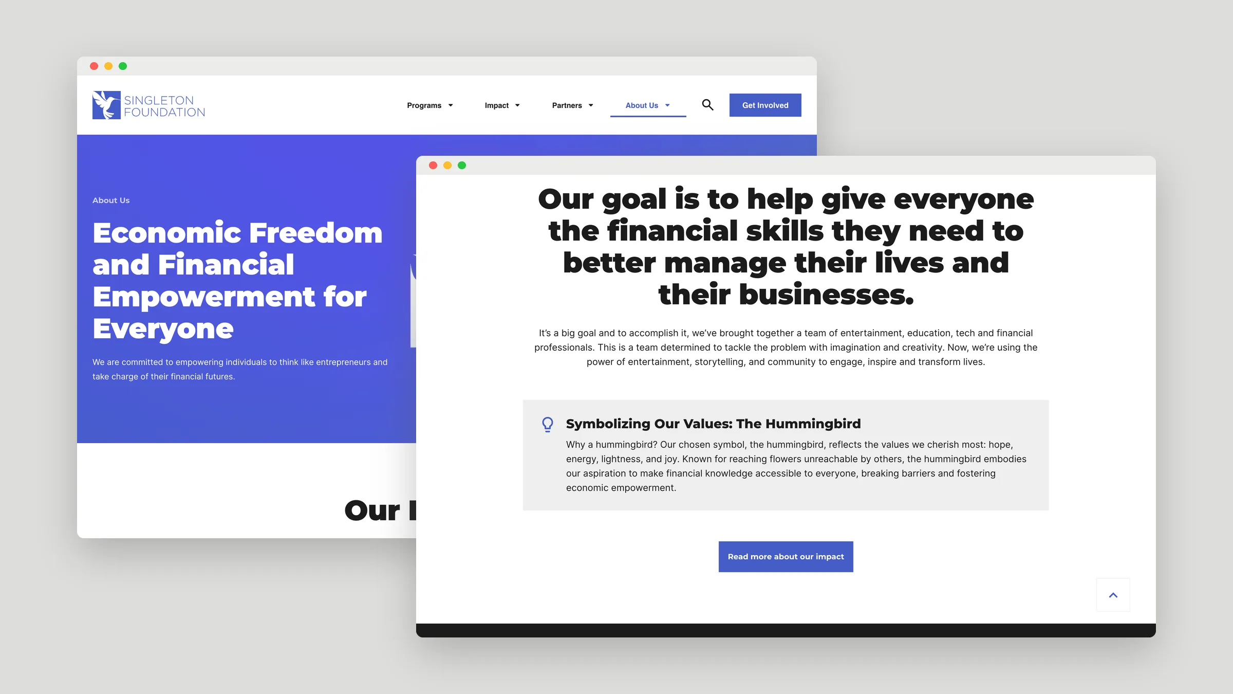 Singleton Foundation about page