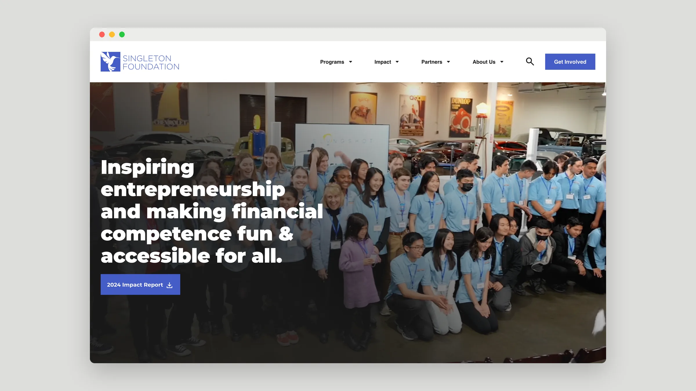 Singleton Foundation homepage hero