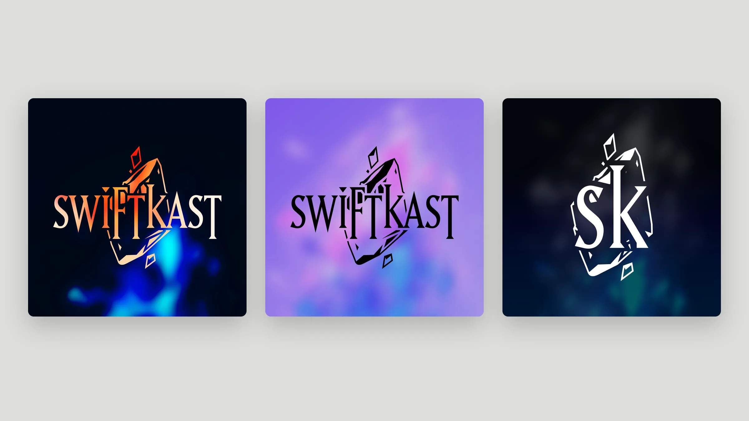 Swiftkast wordmark and SK monogram